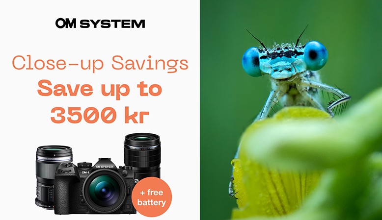 OM System tilbyder en cashback p&aring; udvalgte produkter samt et gratis batteri med udvalgte kameraer.
